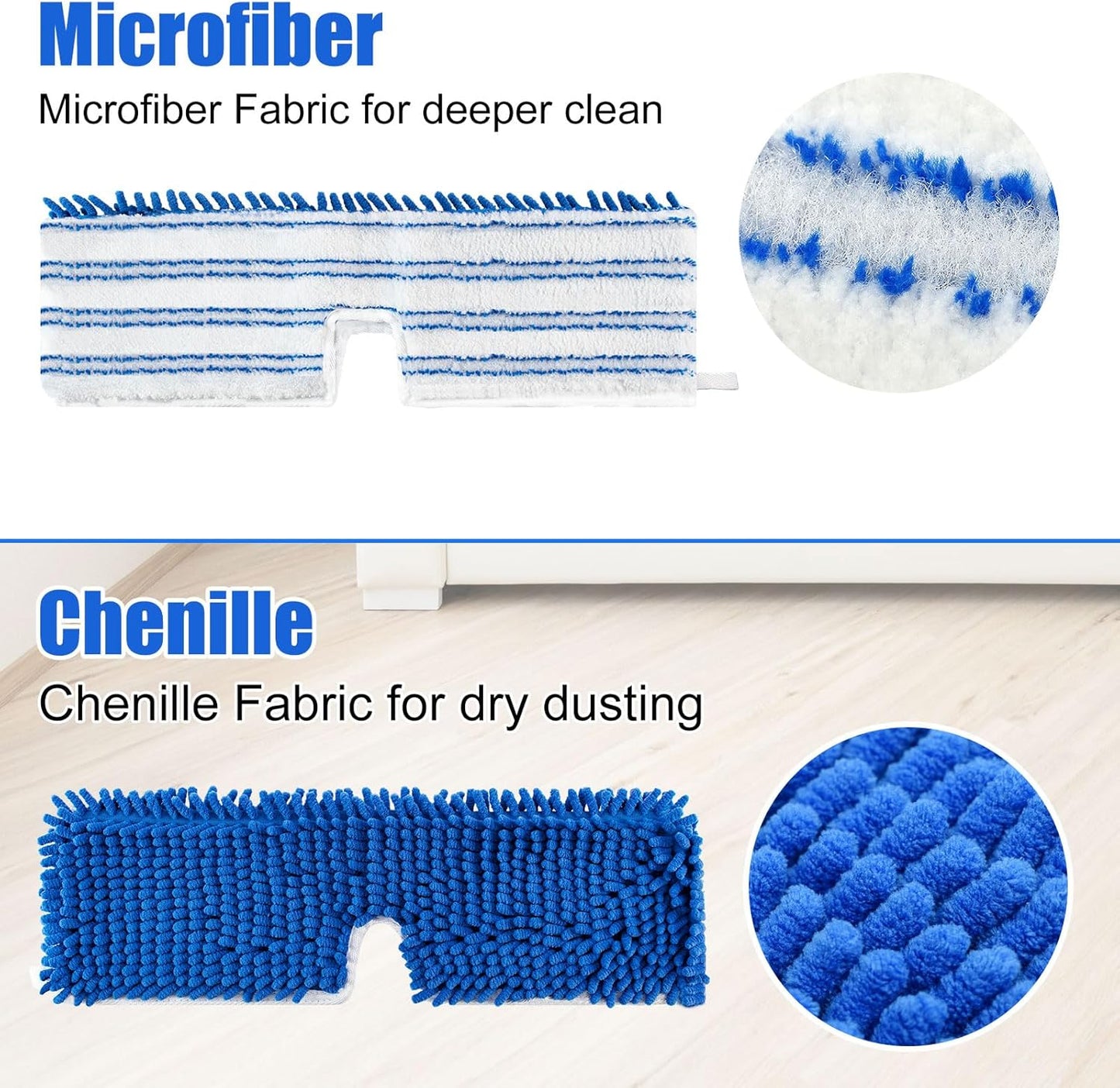 Mop Heads Replacements for O-Cedar Hardwood Floor 'N More Microfiber Flip Mop, 2 Pack Dust Mop Replacement Heads for Ocedar Flip Mop, Reusable Refill Double-Sided Mop Head for O Cedar Mop