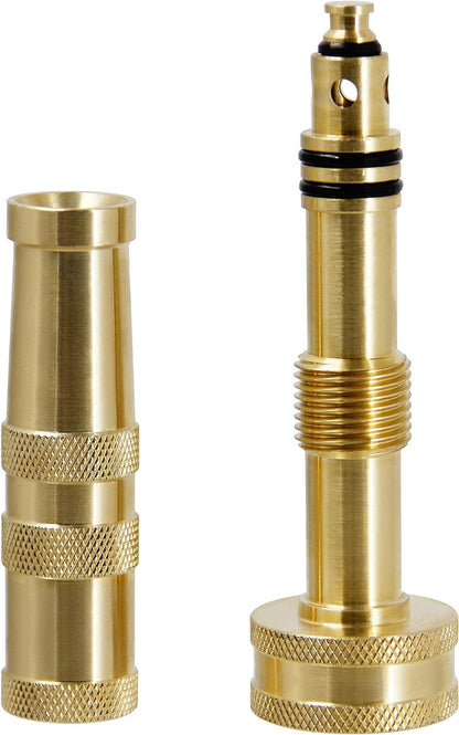 ATDAWN Brass Hose Nozzle, Heavy-Duty Brass Adjustable Twist Hose Nozzle, 2 Pack (4")