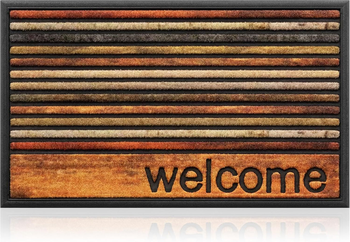 Extra Durable, Superior Absorption, Front Door Mat for Outdoor & Indoor - Welcome Mat for Entryway, Entrance, Patio, Porch - Waterproof, Non-Slip Backing, Coarse Fibers (Scales,17x29)