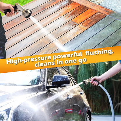 Garden Hose Nozzle,Heavy Duty Metal Hose Sprayer,High Pressure Rust Resistant Water Hose Nozzle with Lockable Trigger,9 Spray Patterns for Car Pet Washing, Plants & Lawns Watering,Outdoor Cleaning