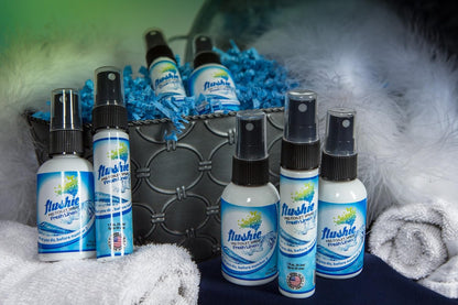 Flushie Pre-Toilet Spray Travel Size Toiletries Bathroom Spray for Toilet Deodorizer Traveling Essentials - Poop Odor Eliminator (Linen, 1oz 3pack)