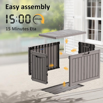 Package Delivery Box, Lockable Resin Outdoor Package, Waterproof Deck Box for Porches, Patios, Indoor & Outdoor Use (70 Gallon, Grey)