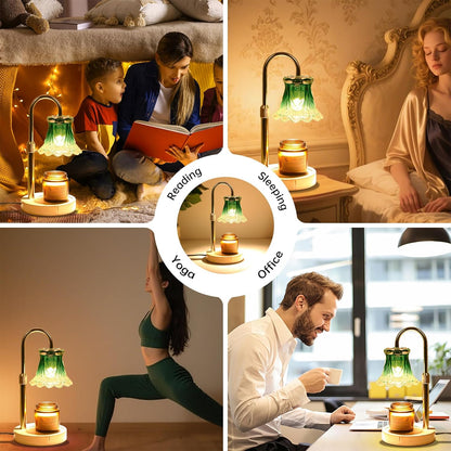 Fragrance Candle Warmer Lamp with 2 Bulbs Electric Candle Warmer with Timer & Dimmer for Home Decor