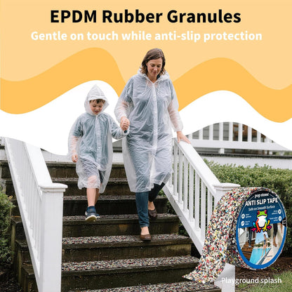 Waterproof Anti-Slip Traction Tape | 2" x16.5 FT | Heavy-Duty EPDM Rubber, Strong Grip & Barefoot Gentle | Indoor & Outdoor Solution: Poolside, Bath, Ramps, Stairs, Board Steps
