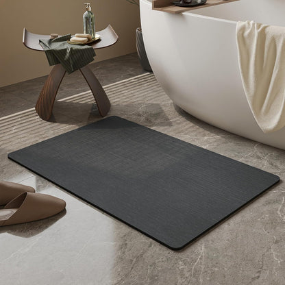 Mecko Bath Mat Rug, Rubber Non-Slip Quick Dry Absorbent Thin Bathroom Rugs Fit Under Door Bathroom Floor Mats-Shower Rug for in Front of Bathtub, Sink, Shower Room(Light Grey,16"x24")