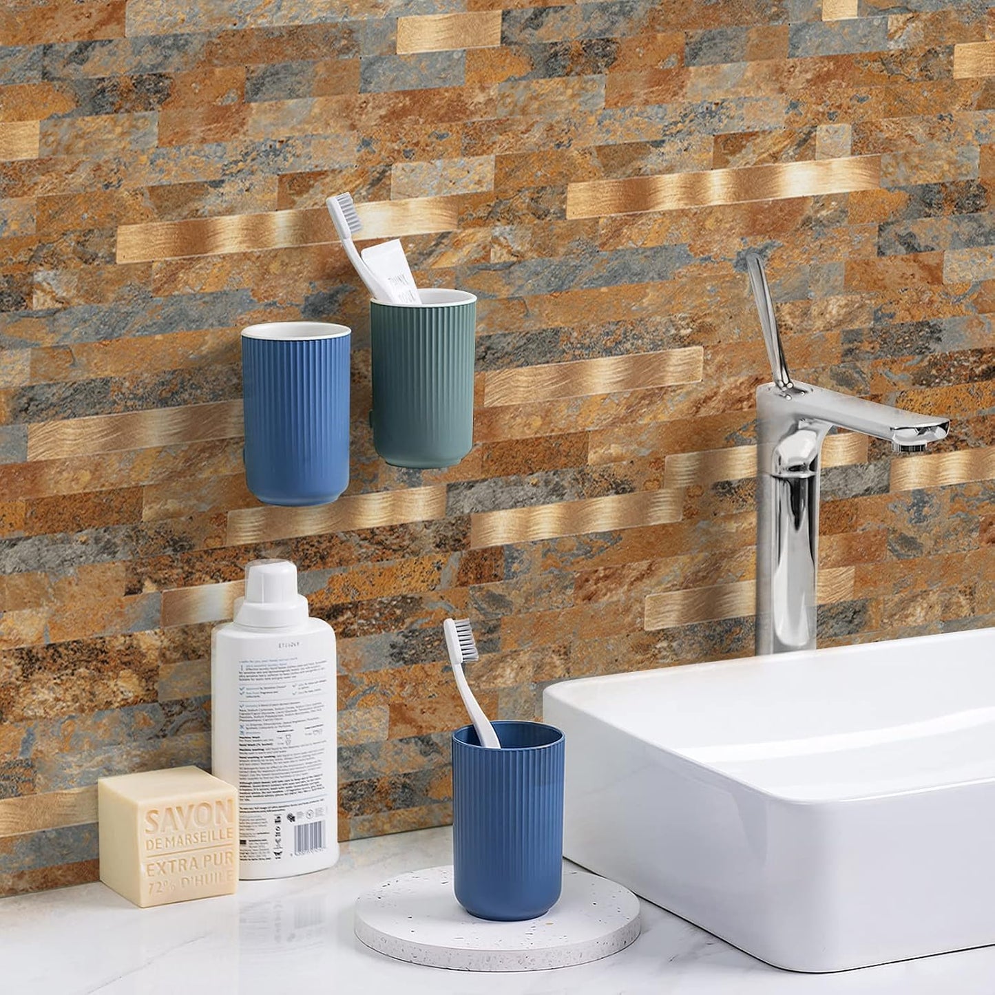 Midcard 10 Sheets Peel and Stick Backsplash PVC Wall Tile,for Kitchen Backsplash