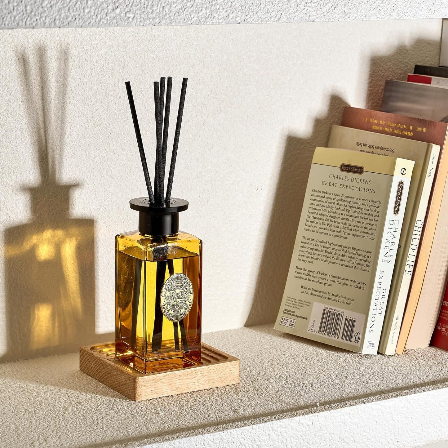 M&SENSE 6.3 oz Large Reed Diffuser Set | Lime+Basil Scent Oil Diffuser with Sticks | Hotel Collection Non-Toxic Home Fragrance |for Bedroom Bathroom Living Room - Colors B