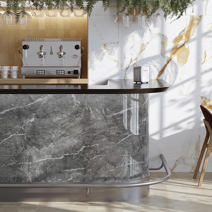 Marble Peel and Stick Waterproof Wall Paneling, 118" x 47" Carrara White Matte Finish Self-Adhesive Backsplash Tile Vinyl Wall Panel for Kitchen Bathroom Wall Decor, Covers 38.75 Sq. Ft.