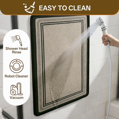 Non Slip Bath Mat with Rubber Backing, Absorbent Quick Dry Bath Rugs Washable, Thin Bathroom Rugs Fit Under Door for Bathroom Floor, Shower and Sink, 16"×24", Grey