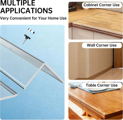 CHIDU Corner Guard, Pre-Drilled Clear Wall Corner Protector with Screws, L-Shaped Thickened Edge Protection for Sharp Wall, Door Frame, Table, Countertop - 4 PCS x 39.3" L x 1.97" W