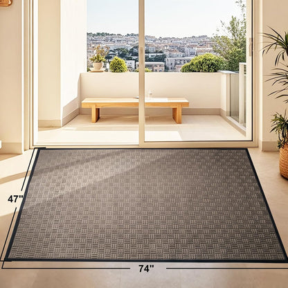 Mibao Front Door Mat, Heavy Duty Durable Welcome Mat for Outdoor Indoor, Dirt Trapper Waterproof Super Absorbent Door Mat for Entryway Outside Patio Porch, 29.5" x 17", Grey