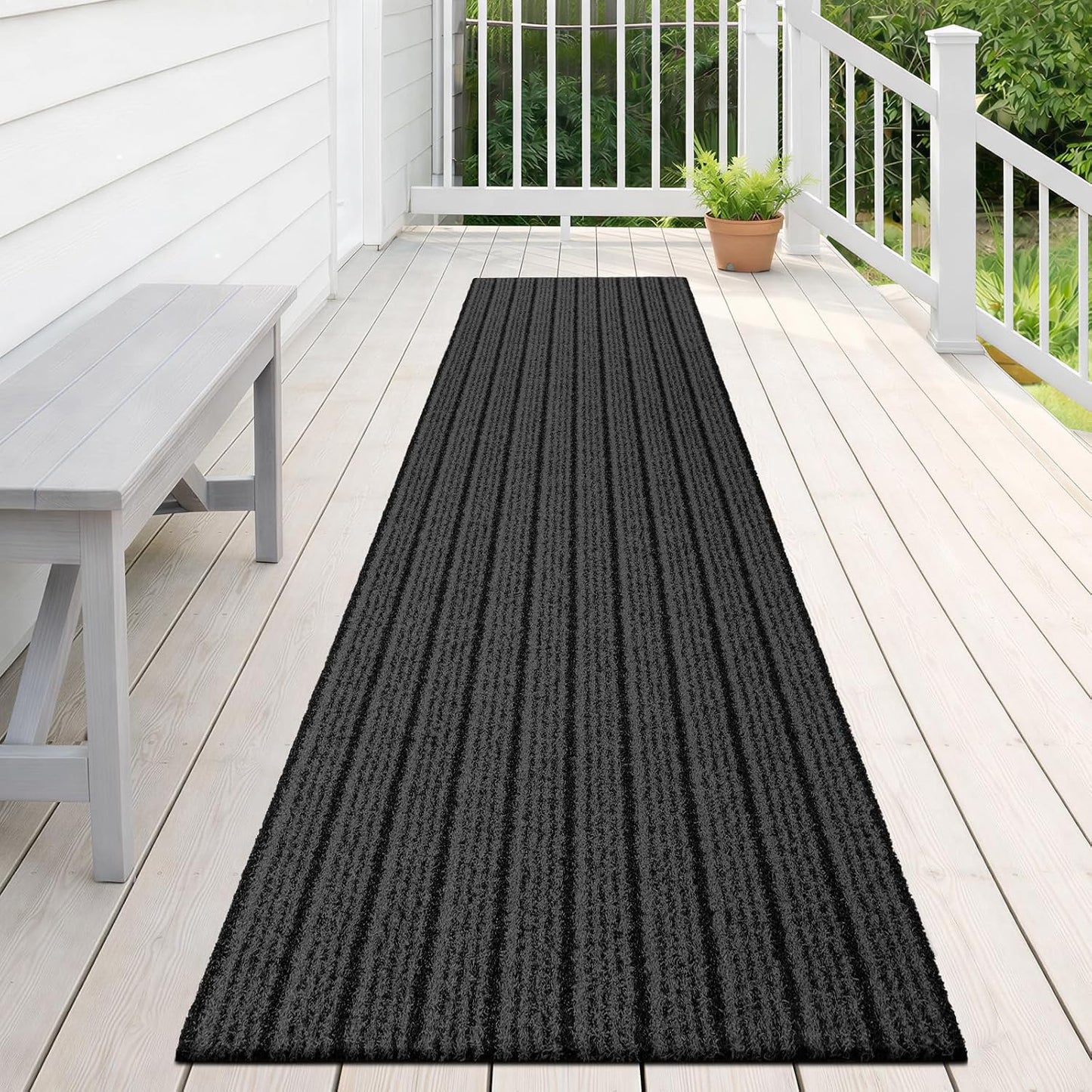 Outdoor Front Door Mat 32" x 48", Dirt Trapping Outside Entrance Rug, Non Slip Shoe Scraper, Heavy Duty Commercial Rug for Patio, Garage, Traffic Area, Office, Roll Packing