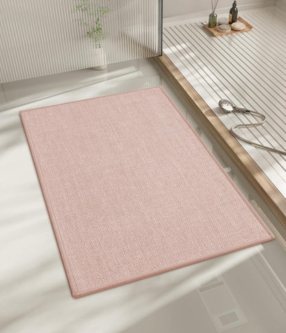 chakme Bathroom Rugs Mat 24x17, Ultra Thin Non Slip Bath Mat Small Quick Dry Absorbent Bath Mat for Bathroom Floor, (Dark Beige, 24"x17")