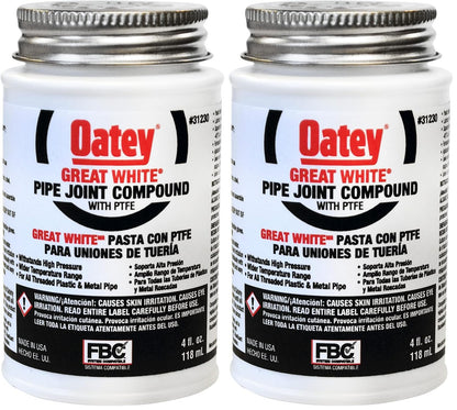 Pipe Thread Sealant 4 fl oz, Brush-Top Can, Great White Pipe Joint Compound, White, Liquid - 1 Each