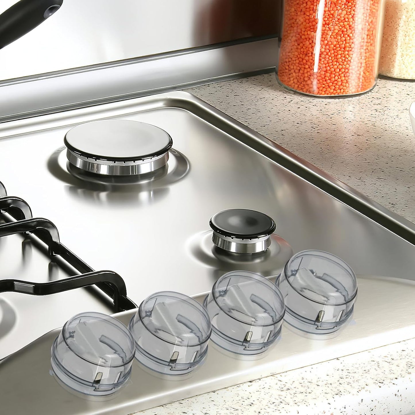 PATKAW 4pcs Stove Knob Covers Child Safety for Electric Stove Top Stove Baby Proof Safety Guards
