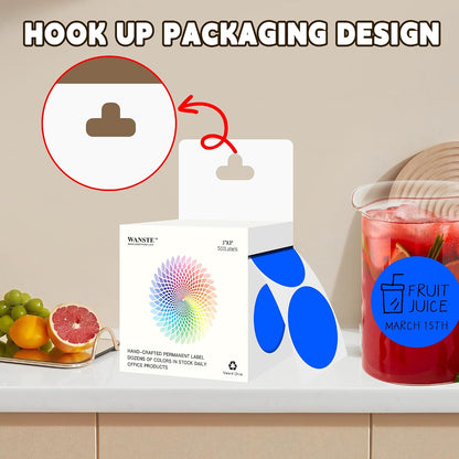 3 Inch White Color Code Dot Stickers,500 PCS Round Labels Stickers in Dispenser Box for Organization, Inventory,Classroom