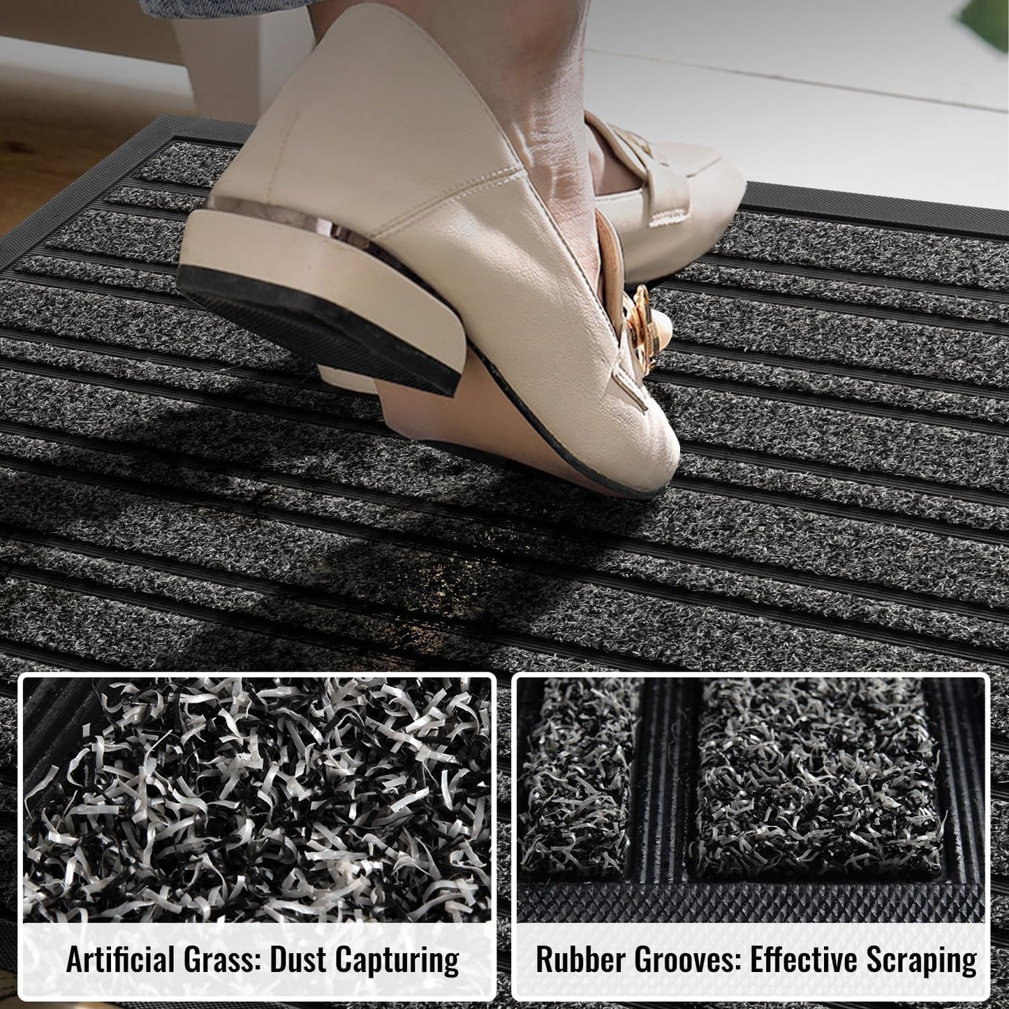 BEHERO Door Mat Outdoor Entrance, 30.5"x17" Extra Durable Front Door Mat Outside, Heavy Duty Welcome Mat for Outside Entry, Back Door Mats Non Slip, Waterproof All-Season Doormats, Yellow