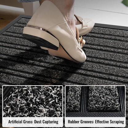 BEHERO Door Mat Outdoor Entrance, 30.5"x17" Extra Durable Front Door Mat Outside, Heavy Duty Welcome Mat for Outside Entry, Back Door Mats Non Slip, Waterproof All-Season Doormats, Yellow