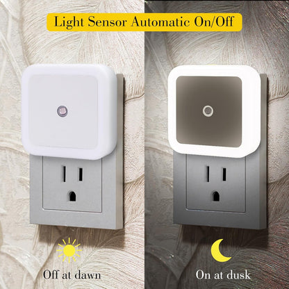 6 Pack Blue LED Night Light Plug in, Dusk to Dawn Sensor Automatic On and Off, Energy Efficient, Soft Glow Kids, Nursery, Bedroom, Bathroom, Hallway, Stairs, Kitchen