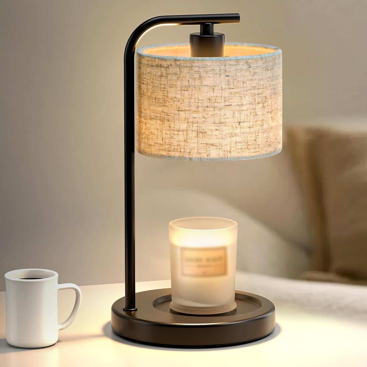 Black Candle Warmer Lamp with Timer Dimmer, Electric Candle Warmer Wax Heater, Birthday Gifts for Women Her Mom, House Warming Gifts New Home
