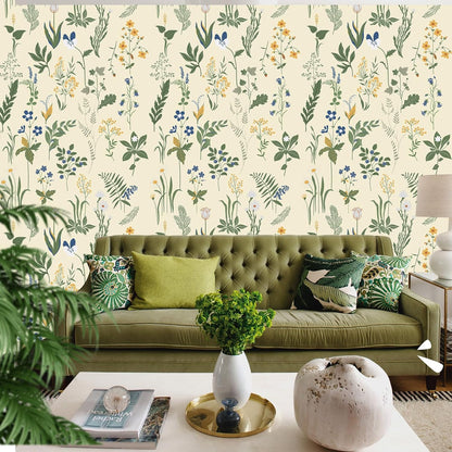 Removable Peel and Stick Wallpaper Boho 17.5 x 118 in Floral for Bedroom Bathroom Easy Peel Off Stick on Wallpaper Contact Paper Renter Friendly Wall Paper