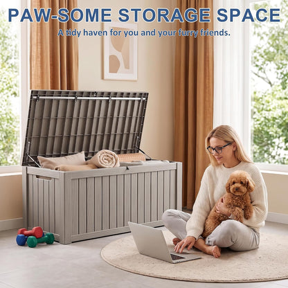 50Gal Outdoor Storage Box Anti-Theft Delivery Box Lockable Deck Box | Heavy-duty UV & weatherproof resin for secure parcel drop, patio cushion storage, garden tools & porch package organization