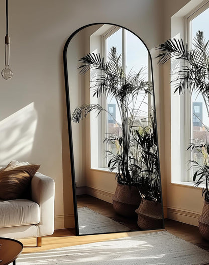 Delma Arched Mirror Full Length,Standing Mirror Full Body,Large Floor with Stand for Wall Entryway Door Bedroom Bathroom Living Room