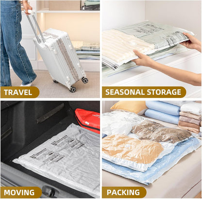 TAILI 8 Pack Vacuum Storage Bags, Jumbo Size (31×40 inch), Vacuum Seal Bags for Clothing, Bulky Bedding, Comforter, Blankets, Pillows, Space Saver Packing