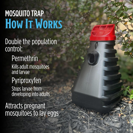 Grandpa Gus's Mosquito Trap and Outdoor Bug Killer - Water-Activated Larvae Control for Backyard, Patio, and Garden - Up to 35 Days & 1,500 Sq Ft of Protection Per Trap, 2 Pack