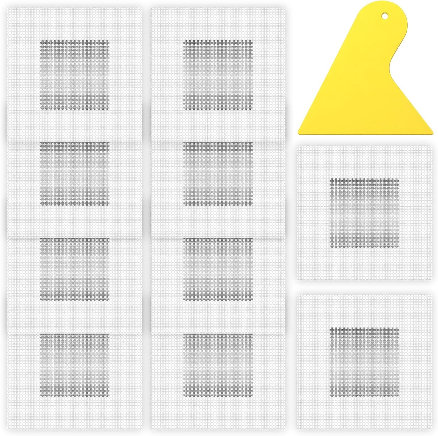 11 Pack Wall Repair Patch Kit, 2 Inch Wall Patch Repair with Scraper Self-Adhesive Drywall Repairs Patch Aluminum Mesh Repairs Patches Walls Hole Repairing Patches for Damaged Walls Ceilings Repairing