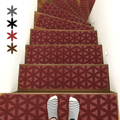 RIOLAND Stair Treads Carpet Non-Slip Indoor Stair Runners for Wooden Steps, Stair Rugs for Kids and Dogs, Set of 15, 8" X 30", Gray