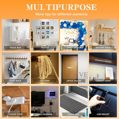 Double Sided Tape Heavy Duty for Wall Decor No Damage to Paint,Clear Removable Mounting Tape,Nano Two Sided Adhesive Tape,Picture Hanging Strips for Posters,Stickers - 3Rolls,Total(1.18in*20FT)