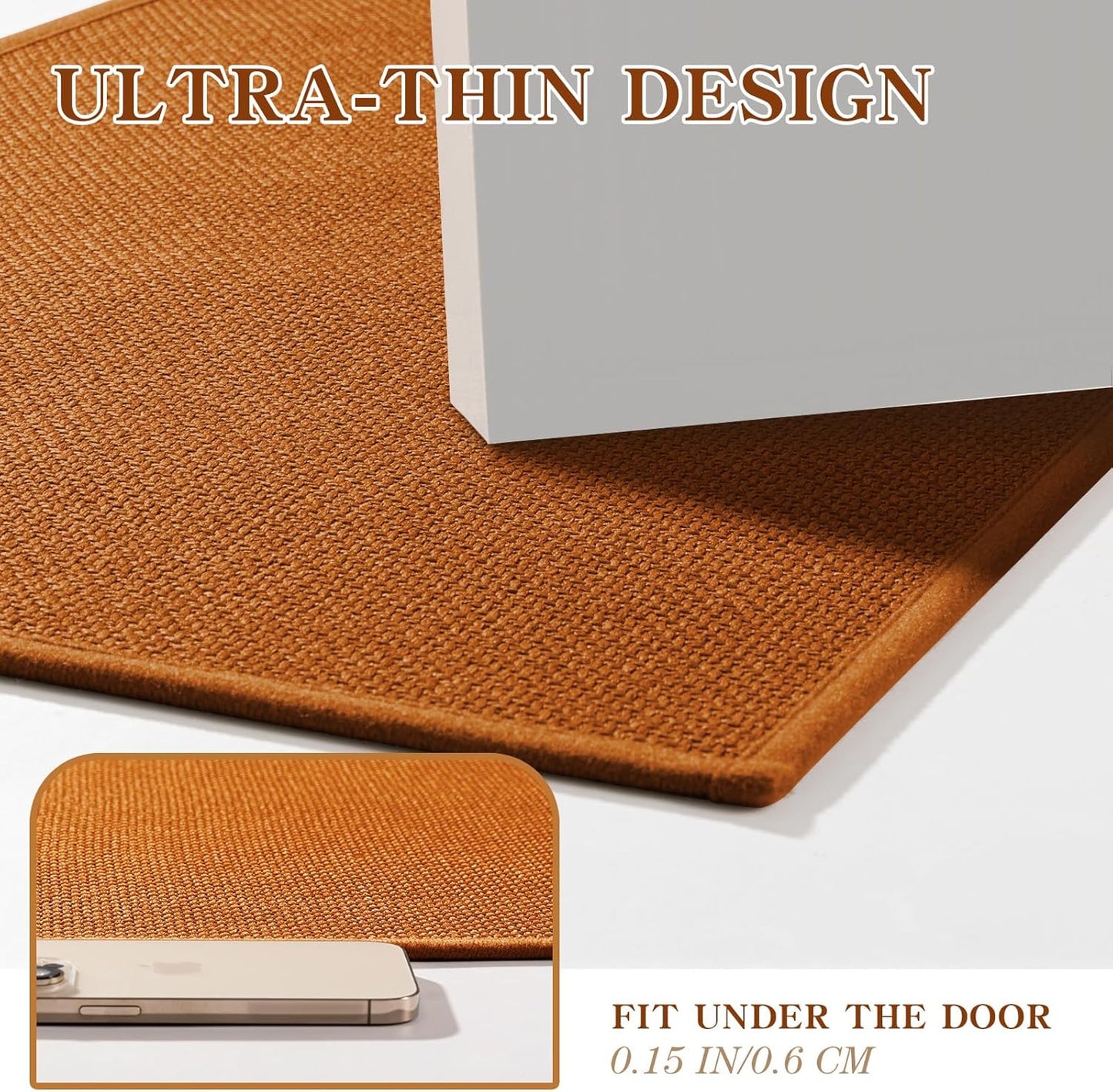 chakme Bathroom Rugs Mat 24x17, Ultra Thin Non Slip Bath Mat Small Quick Dry Absorbent Bath Mat for Bathroom Floor, (Dark Beige, 24"x17")