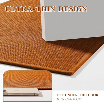 chakme Bathroom Rugs Mat 24x17, Ultra Thin Non Slip Bath Mat Small Quick Dry Absorbent Bath Mat for Bathroom Floor, (Dark Beige, 24"x17")