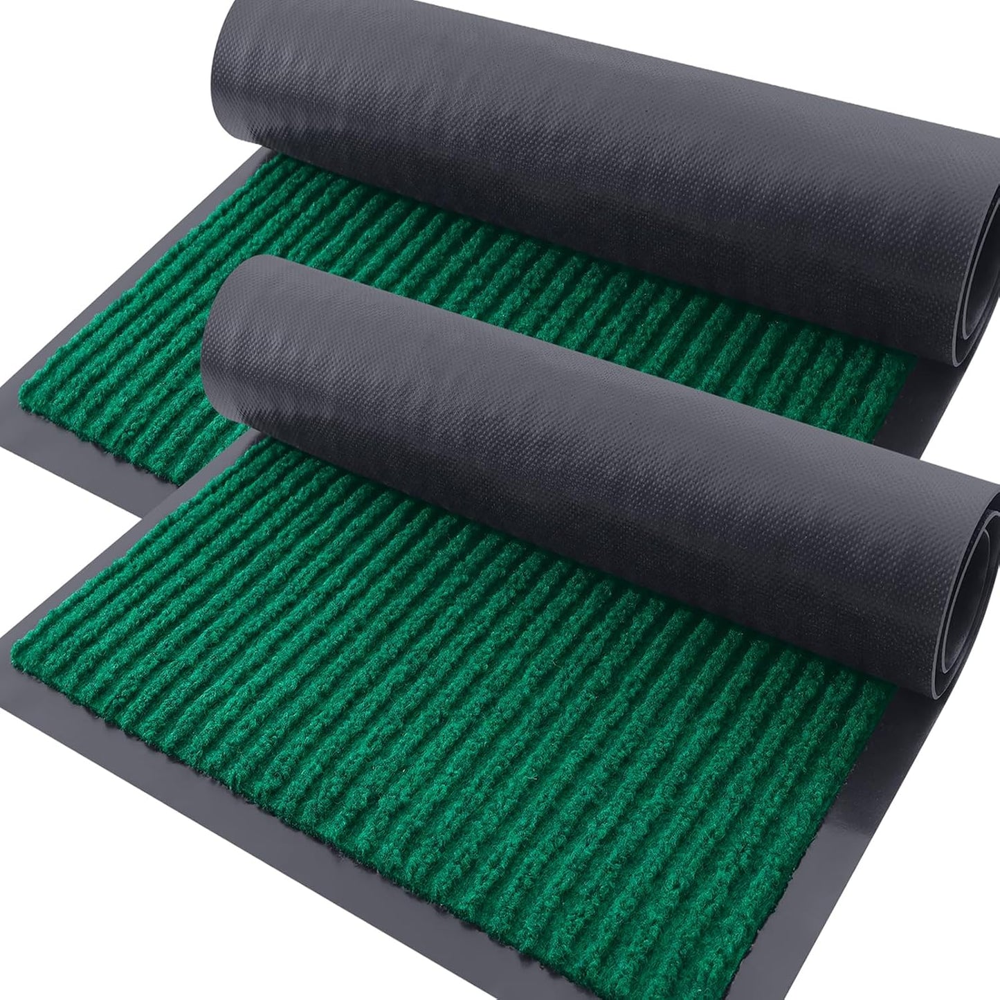 OLANLY Front Door Mat Indoor Outdoor Entrance, 2-Pack 29.5 x 17 Inch, Waterproof Heavy Duty Doormat, Fade Resistant, Low Profile, Easy Clean Patio Porch Welcome Floor Mats for Entry, Grey