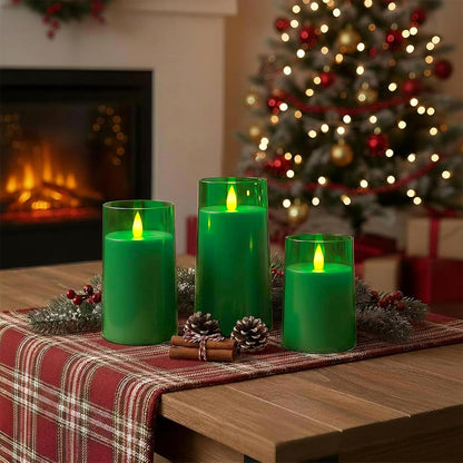 Raycare Flameless Electronic Pillar Candles with Remote Control and Timer- Battery Operated Realistic Flickering LED Fake Candle for Home, Wedding, Valentine's Day, Decor,White,Set of 2(3"x6"6")