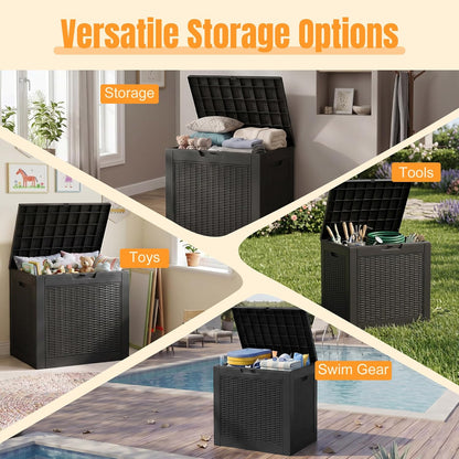 Outdoor Storage Box,38 Gallon Resin Deck Box,Waterproof & UV Resistant Lockable Package Delivery Bin,Toy Cabinet for Indoor & Outdoor