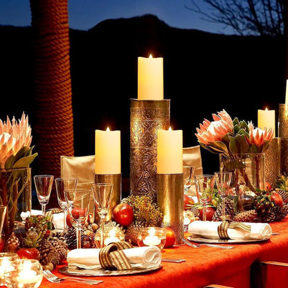 3x3 Flickering Flameless Candles Set of 2, 2AA Battery Life 600 Hours Battery Candles Flickering with Timer,3 inch Flameless Candles with Remote for Indoor/Outdoor, Ivory