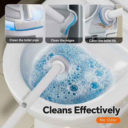 White Plastic Mini Trash Can, Toilet Cleaner Stick, Toilet Brush Holder, 36 Refills, 2-Gallon Trash Can with Pop-Out Lid, Suitable for Bathrooms and Small Toilets.