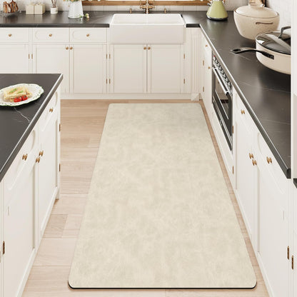 Mecko Bath Mat Rug, Rubber Non-Slip Quick Dry Absorbent Thin Bathroom Rugs Fit Under Door Bathroom Floor Mats-Shower Rug for in Front of Bathtub, Sink, Shower Room(Light Grey,16"x24")