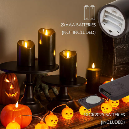 LUSHARBOR Flameless Candles with Remote, 3 Pack Battery Operated Candles Flickering Real Wax LED Fake Pillar Candles with Timer for Wedding Home Party, White