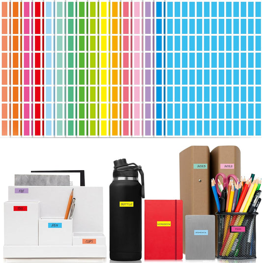 512 Color Coding Labels, 16 Colors Blank Stickers Mini Rectangular Labels 3 x 1”, Colored Assorted Sticker for Marking Projects, Boxes, Jars, Storage Containers, Files