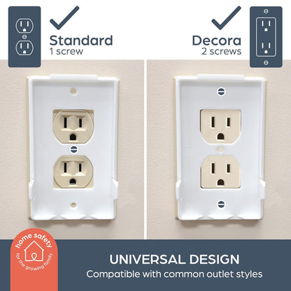 Dreambaby Dual Fit Outlet Cover Box - Baby Safety Outlet Cover for Standard & Decora Plugs - Child Proof Electrical Outlet Plugs - Essential Plug Cover for Baby Proofing - 2 Pack
