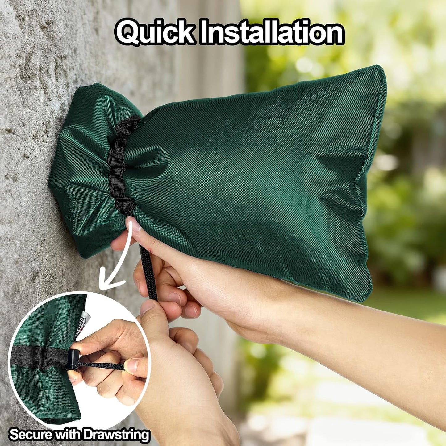 Enlarge Outdoor Faucet Cover for Winter Freeze Protection, 3M Thinsulate, 10”H x 6.3”W Hose Bib Covers for Wall Taps Outside, Waterproof & Frost Free Insulated Spigot Cover, 2 Pcs Faucet Socks - Black