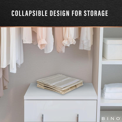 BINO 10-Shelf Shoe Closet Organizer - Beige | Closet Hanging Organizer | Hanging Shoe Rack Storage & Organizer for Bedroom | Hanging Shelves | Portable Closets for Hanging Shoes | Room Essentials