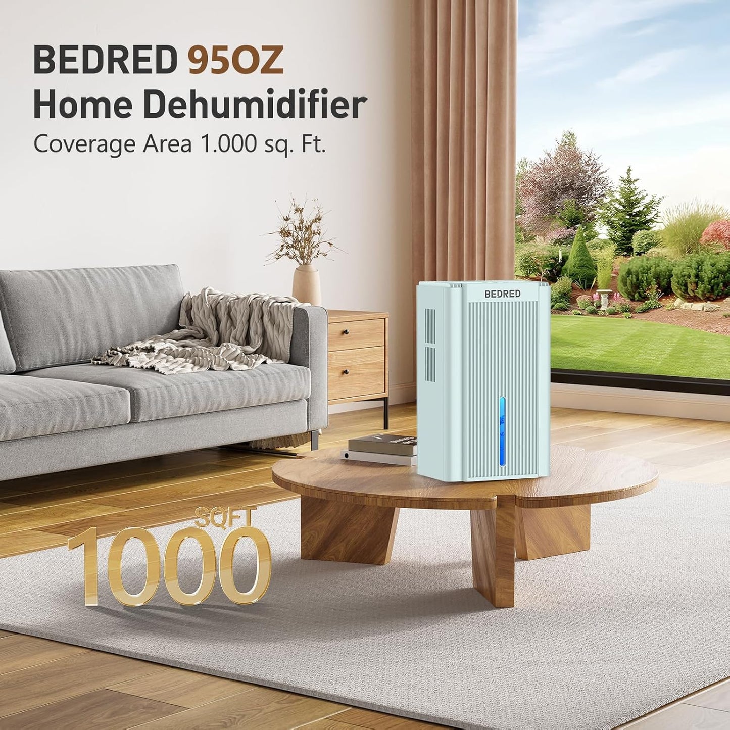 Dehumidifier, 95OZ Dehumidifier for Home 1000 Sq.Ft - Quiet with Auto Shut Off & Relaxing 7 Color Ambient Light,Ideal for Livingroom, Bedroom, Basement(White)