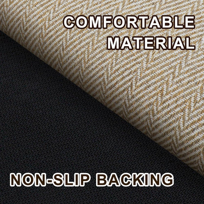Ultra Thin Door Mat Indoor Entrance 17"x29", Low-Profile Indoor Door Mat, Non Slip Entry Mat Rubber Backing Unique Herringbone Design Inside Doormat Dirt Trapper Entryway Mats, Beige