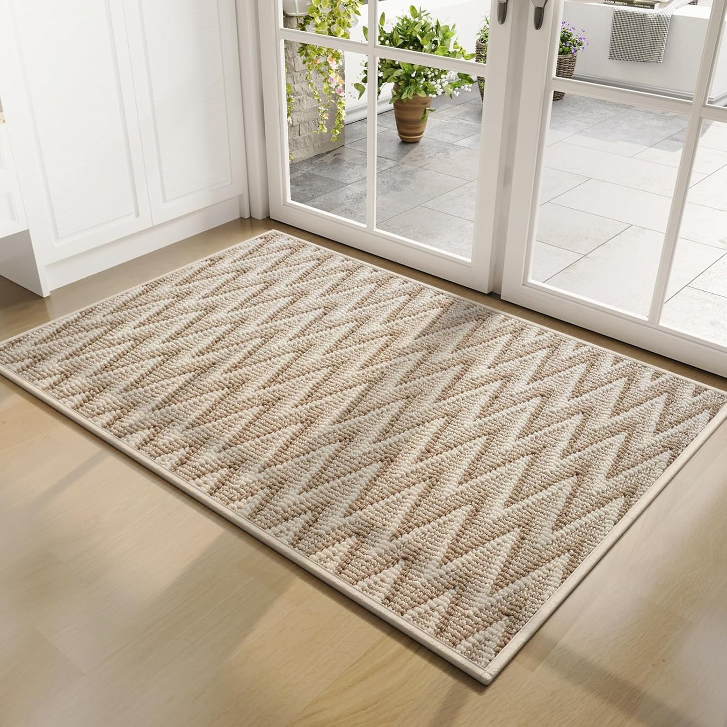 Door Mat 17"x30",Door Mat Indoor Entrance Dirt Resistant and Absorbent Non-Slip Rubber Backing Front Door Mats Washable Low-Profile Indoor Mats for Entryway, Inside Entrance Easy Clean Gray