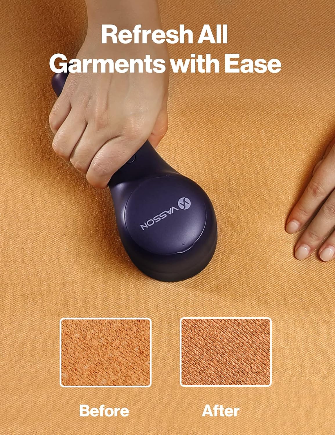 VASSON Fabric Shaver, Sweater Shavers to Remove Pilling, High-Perf Defuzzer, Rechargeable Electric Lint Shaver for Fuzz and Lint Balls from Clothing, Upholstery, Bedding (Blue)