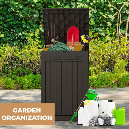 230 Gallon Large Outdoor Storage Box Waterproof, UV Resistant Resin Deck Box with Hydraulic Rod & Lockable Latch for Patio Furniture, Outside Storage Box for Garden Tools, Patio Cushions, Black